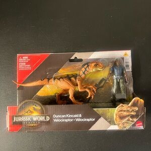Jurassic World Rebirth Duncan Kincaid & Velociraptor Human & Dino Pack New